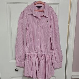 Pink Striped Button-Up Dress